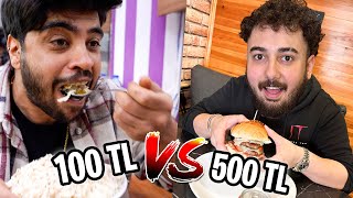 100 TL VS 500 TLlik AKŞAM YEMEĞİ 🍗🍕🥐 [upl. by Bashemeth]