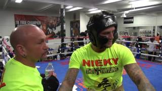 Nieky Holzken sparring JLeon Love inside the Mayweather Boxing Club [upl. by Novehs146]