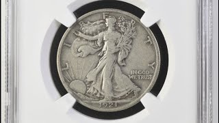 1921D 50C Walking Liberty Silver Half Dollar NGC VF Details Rev Scratch rarecoins coincollecting [upl. by Niak165]