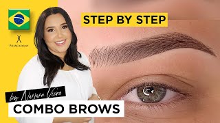 Combo Brows Course  StepbyStep Microblading amp Powder Brows training  PhiAcademy [upl. by Kra]