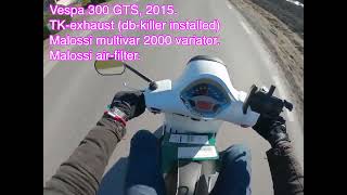 Vespa 300 gts second test run Malossi multivar 2000 installed [upl. by Nessnaj879]