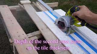 HandHeld tile saw for large tile Резка плитки ручной пилой [upl. by Ruomyes565]