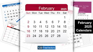 February 2025 Calendar  123FreeVectors [upl. by Platt154]