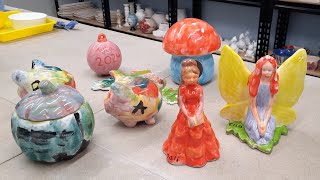 Kiln Opening Students Pottery Painting No7 Painting bisqueware 😊 pottery homestudio handmade [upl. by Anyel]