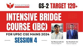 Session 4 Intensive Bridge Course GS 2  Manjunath Sir [upl. by Blus]