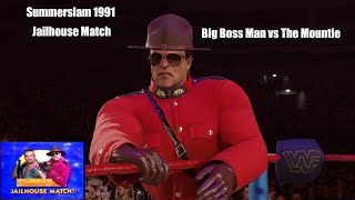 WWF Summerslam 1991  Big Boss Man vs The Mountie [upl. by Atinnod437]