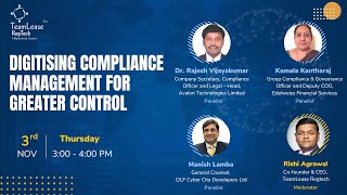 A Webinar on Digitising Compliance Management for Greater Control [upl. by Elbam984]