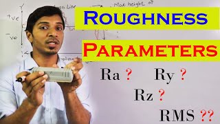 Surface Roughness Parameters Ra Ry Rz RMS हिंदी में [upl. by Lemieux]