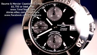 Baume et Mercier Capeland Chrono S Black Dial Rubber Strap 200M 41MM [upl. by Elacsap]