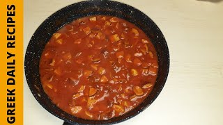 Υπέροχη σάλτσα για μακαρόνια  lovely pasta sauce  Greek daily recipes [upl. by Nasah]