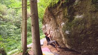 Bouldern Frankenjura   quotStein der Weisenquot 7a trav [upl. by Nomrej]