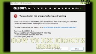 How to fix Directx Error on Warzone 2  Modern Warfare 2 [upl. by Earvin]