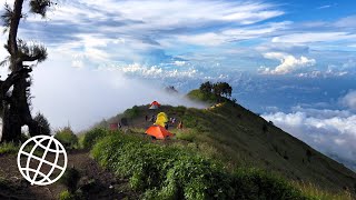 Hiking Mount Rinjani Indonesia Amazing Places 4K [upl. by Stanhope]