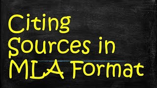 Citing Sources in MLA Format [upl. by Daffi]