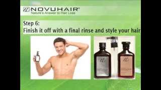 How to Use Novuhair Topical Scalp Lotion amp Novuhair Herbal Shampoo [upl. by Duntson253]