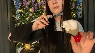 ASMR Executive Shave shaving hair combing cape electric clippers brushing amp rummaging sounds [upl. by Dnalel]