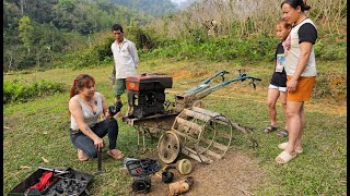 The mechanic girl went to repair a badly damaged tractor and how to replace the engine shaft [upl. by Spancake705]