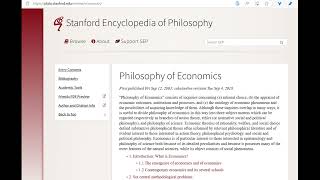 SEPs Philosophy of Economics article part 1 male robo voice [upl. by Laleb12]