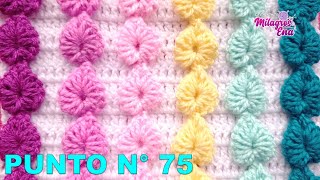 Punto N° 75 tejido en crochet para colchas cubrecamas cojines y mantas paso a paso [upl. by Bigner]