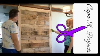 DIY Sliding Barn Door made from PALLET Boards [upl. by Rezeile773]