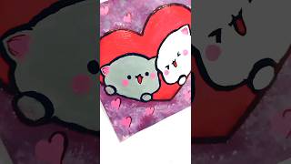 cute mini painting easy  dudu bubu love status couple bts painting shorts viralvideo [upl. by Udelle110]