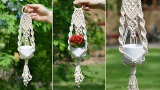 Mini Macramé Plant Hanger DIY Boho Home Decor for Plants [upl. by Burnham]