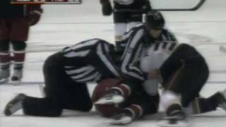 James Wisniewski vs Keith Yandle Oct 31 2009 [upl. by Anerul]