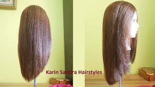 Long V haircut without layers  Long V shaped haircut  Long haircut in V without graduation [upl. by Ahsirk]