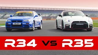 R34 Skyline GTR Vs 2018 GTR Nismo Old Vs New Drag Race [upl. by Nimrak594]