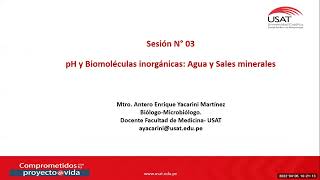 PH Y BIOMOLÉCULAS INORGÁNICAS  AGUA Y SALES MINERALES [upl. by Allebram]