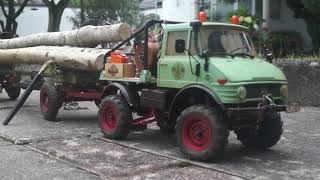 Unimog 421 mit Langholzanhänger [upl. by Ecirtram742]