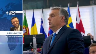 Scontro UeOrban quotPrimo atto della campagna elettorale per le europeequot [upl. by Ringler]