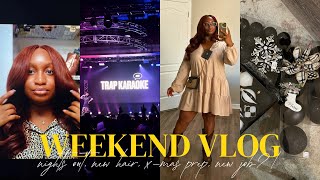 WEEKEND VLOG TRAP KARAOKE CHRISTMAS DECOR PREP HAIR MAINTENANCE NEW JOB  ALEXISTHENP [upl. by Prager]