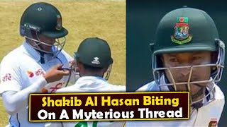 Why was Shakib Al Hasan biting on a mysterious thread while batting [upl. by Amein302]