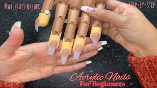 Acrylic Nails Tutorial  Nails For Beginners  Acrylic Application  Nails shapes  Materials [upl. by Ynnavoig705]