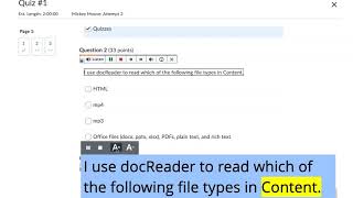 Using ReadSpeaker webReader in Quizzes and Assignments [upl. by Dam]