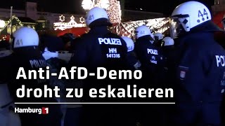 Tumulte vor dem Rathaus Demo wegen Besuch von AfDGründer Gauland [upl. by Anastasio606]