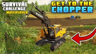 GET TO THE CHOPPER  Survival Challenge COOP  FS22  Episode 62 [upl. by Enehpets722]