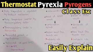 Thermostat  Pyrogens  Pyrexia  Class 12 Biology [upl. by Laen]