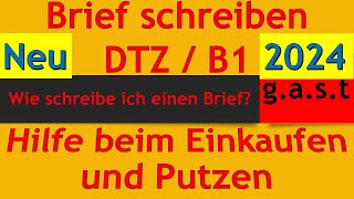 DTZ B1  Brief schreiben  einem Nachbarn beim Einkaufen und Putzen helfen [upl. by Oicaro]