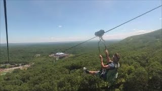 ZIP LINING CAMELBACK MOUNTAIN RESORT  Stealing golf carts in Rhode Island [upl. by Chap]