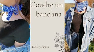 DIY coudre un foulard bandana  créer une étiquette [upl. by Granese]