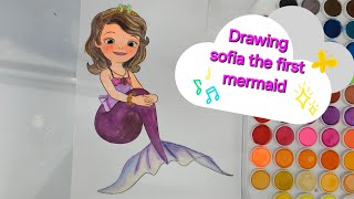 Tô màu nàng tiên cá sofia tô màu công chúa sofia How to draw sofia mermaid princess disney [upl. by Luckin]