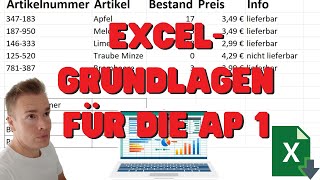 EXCELGRUNDLAGEN FÜR DIE AP 1 excel abschlussprüfung lernen lernenmityoutube [upl. by Naginnarb]