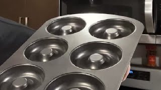 Wilton Non Stick 6 Cavity Donut Baking Pans Review [upl. by Egiedan875]