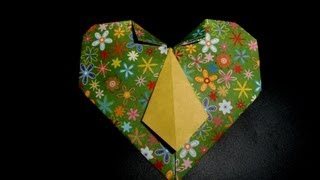 Origami Krawatte im Herz Tie with Hearth  Tutorial HD [upl. by Aisatal277]