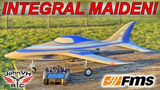 MAIDEN FLIGHT on Grass FMS Integral 80mm EDF fmsmodelRC integral review rcplane [upl. by Wyatt440]