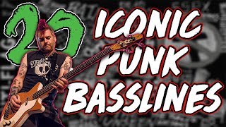 20 ICONIC Punk Bass Lines [upl. by Nereil]