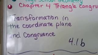 Geometry 41b Transformations in the Coordinate Plane amp Congruence [upl. by Piwowar]