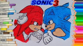 Drawing Sonic vs Knuckles  Sonic the Hedgehog 3  Ayanampart [upl. by Gnuy]